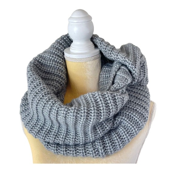 Calvin Klein Accessories - Calvin Klein Infinity Scarf Gray Silver Sparkle Cozy Soft Womens OS One Size NWT